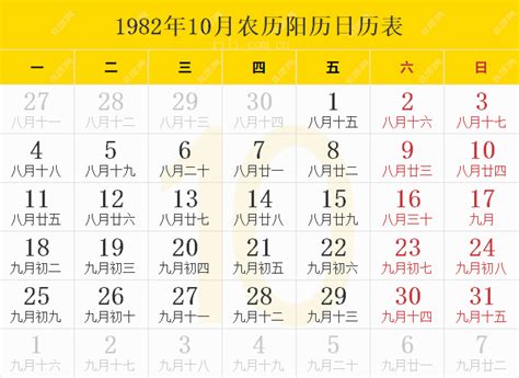 1982年10月15日|1982年10月15日农历是多少